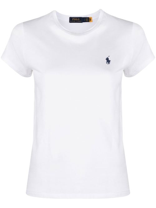 T-shirt donna mezza manica con logo ricamato POLO RALPH LAUREN | 211898698005